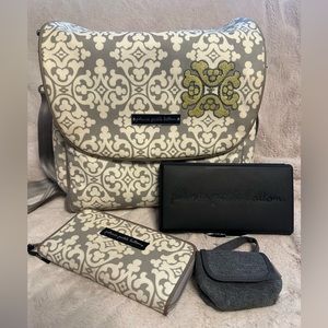 Petunia Pickle Bottom Boxy Backpack grey and white